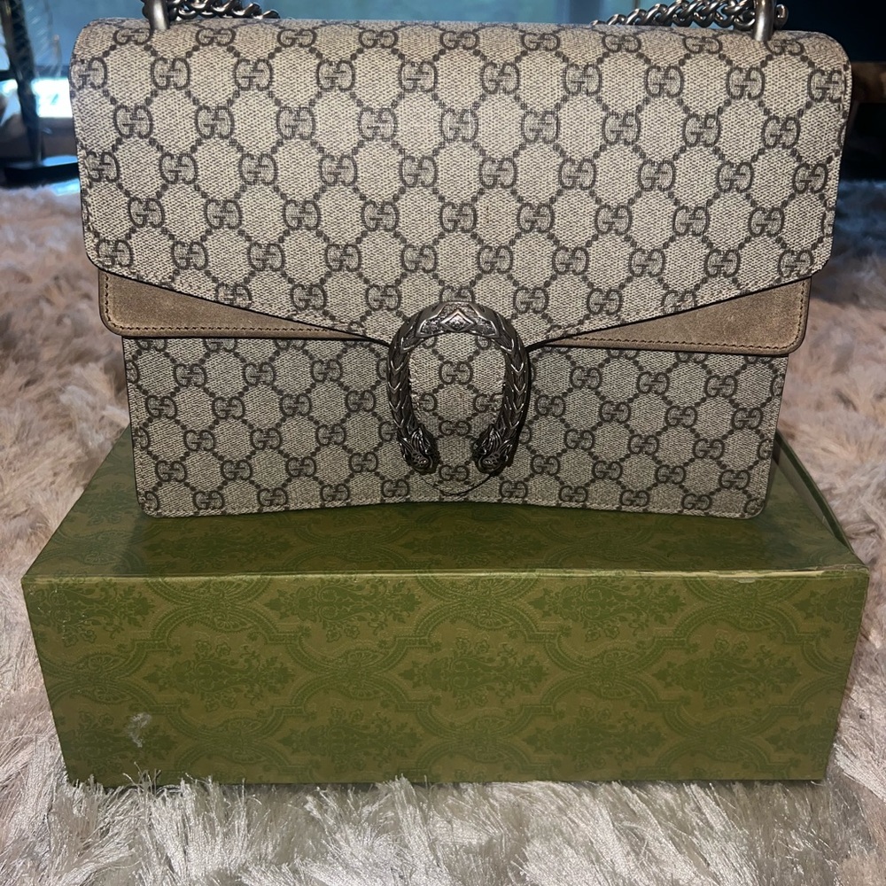 Gucci Beige and Brown Shoulder Bag